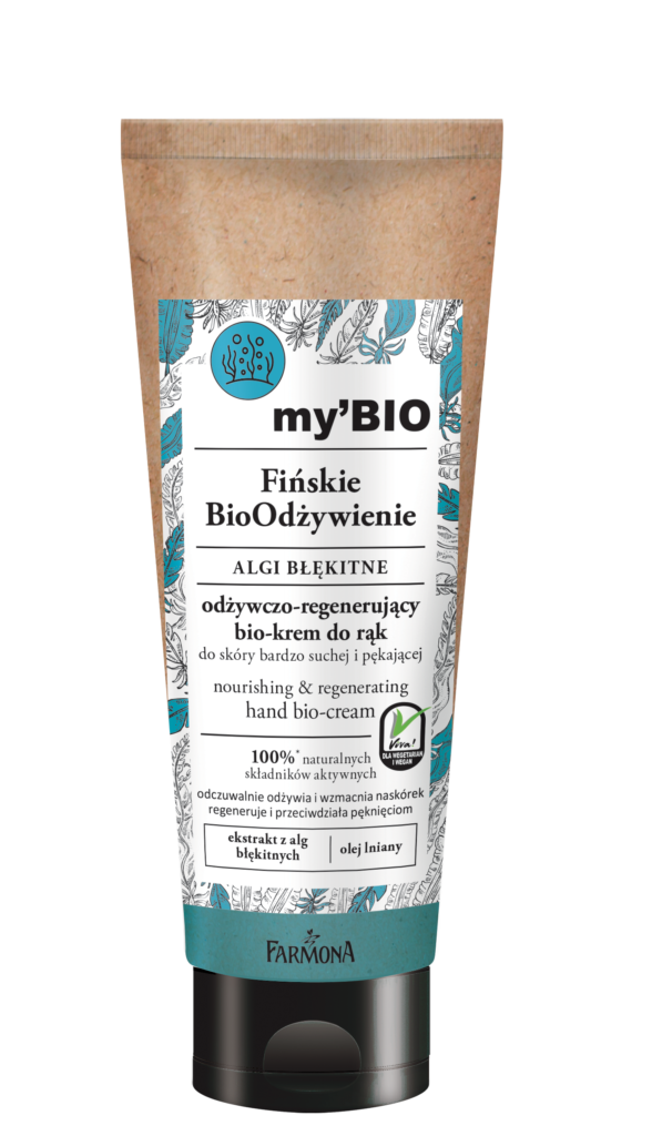 my’BIO Fińskie BioOdżywienie ALGI BŁĘKITNE, odżywczo-regenerujący bio-krem do rąk: 12,60 zł/ 100 ml