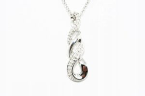 Srebrny 925 naszyjnik diamenty 0.15ct
