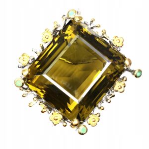 Wisiorek broszka kwarc 89.19ct 925 certyfikat