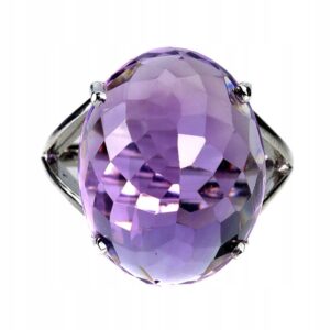 Piękny pierścionek srebrny naturalny 18ct ametyst r 17 925