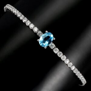 Bransoletka delikatna 925 naturalny topaz swiss cyrkonie