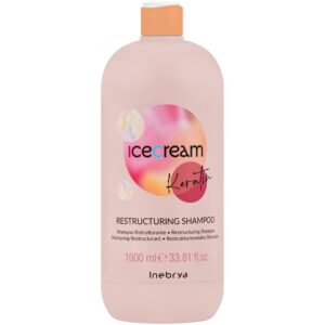 Inebrya Ice Cream Keratin Restructuring - szampon do włosów suchych i puszących się, 1000ml