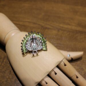Broszka oliwiny szafir paw 925 srebro