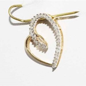 Złoty wisiorek naturalne diamenty 0.15 ct serce