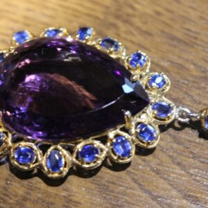 Srebrny zjawiskowy wisiorek naturalny 61ct ametyst kianity