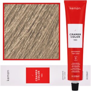 Kemon Cramer Color - kremowa farba do włosów z olejem kokosowym, 100ml 9,1 | Bardzo Jasny Popielaty Blond