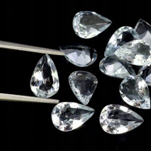 Akwamaryny kamienie naturalne 12 sztuk IF-VVS 5.18ct