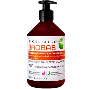 Bioelixire Baobab - wegański szampon nawilżająco-wzmacniający, 500ml