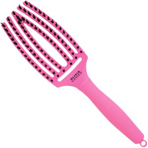 Olivia Garden Finger Brush Combo Medium, szczotka z włosiem dzika do rozczesywania, różne kolory Bubble Pink | Balonowy Róż