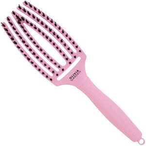 Olivia Garden Finger Brush Combo Medium, szczotka z włosiem dzika do rozczesywania, różne kolory Soft Pink | Delikatny Róż