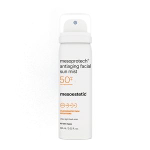 Mgiełka do twarzy SPF 50+ Mesoestetic Mesoprotech Antiaging Facial Sun Mist SPF 50+ 50 ml