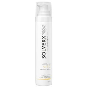 Krem do twarzy z kwasami - SOLVERX Acid Therapy - VIT C - skóra wrażliwa i matowa - 50 ml