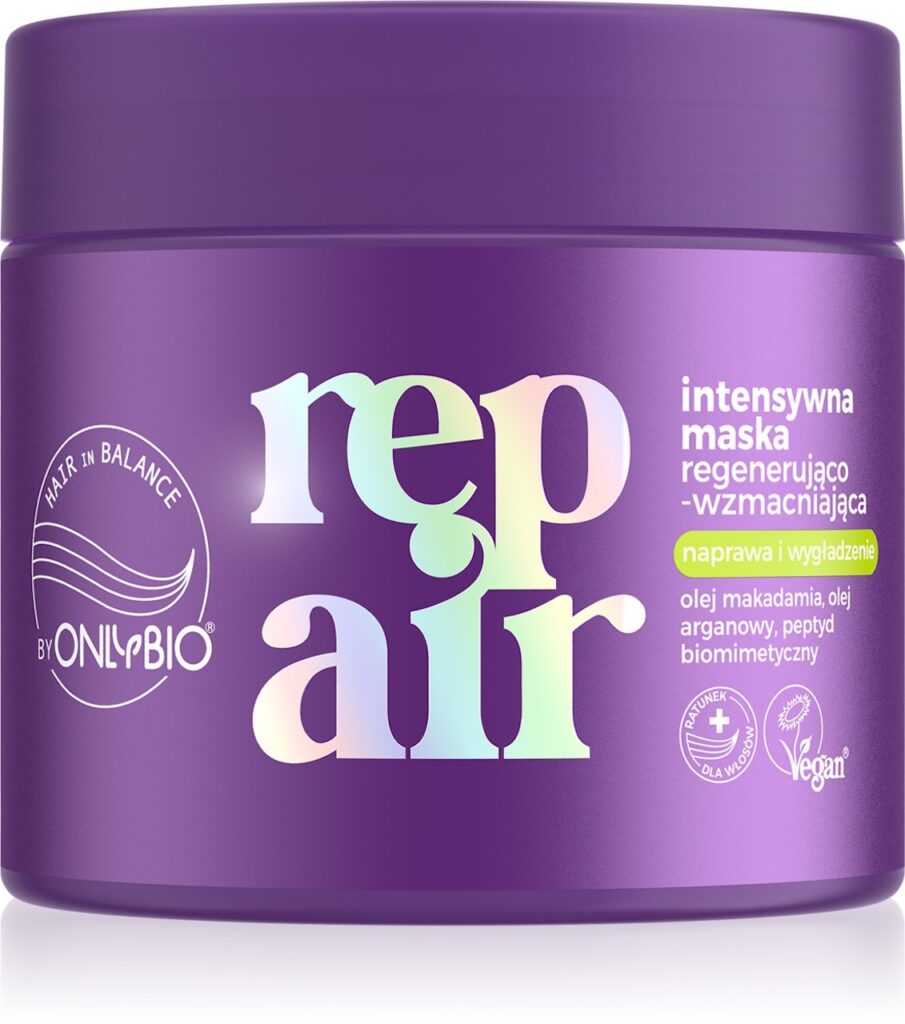 Seria OnlyBio Hair in Balance Repair przeznaczona do pielęgnacji osłabionych i matowych włosów